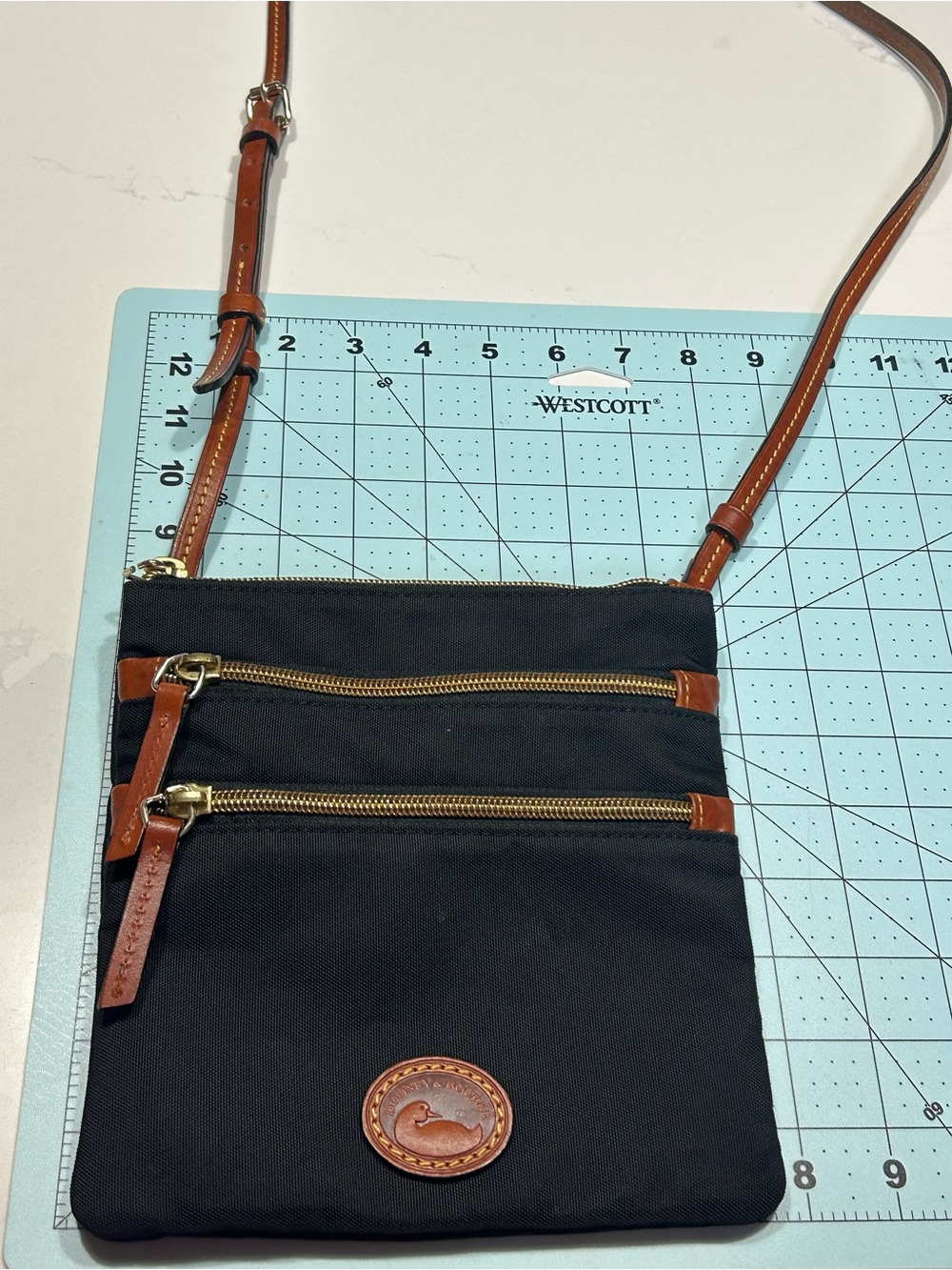 Dooney & Bourke Black Crossbody with Brown Leather Trim - Picture 6 of 16